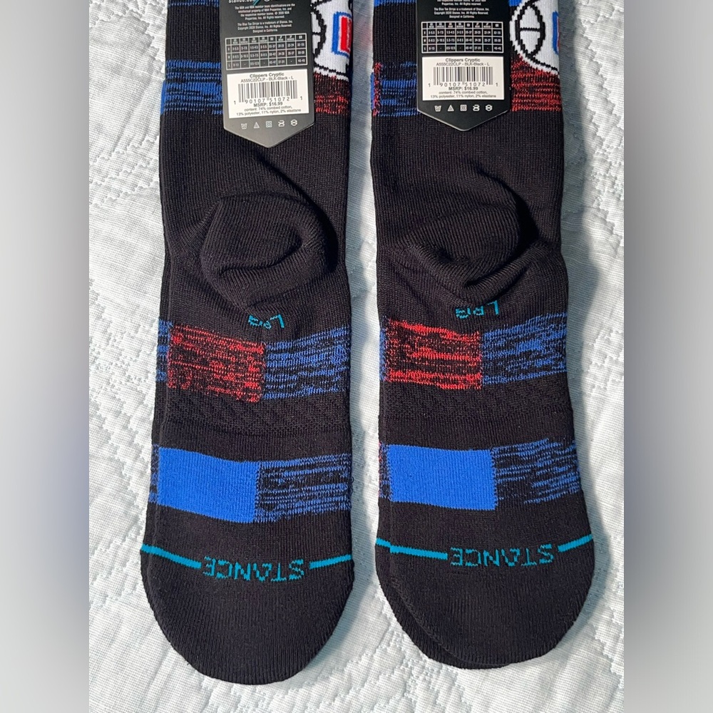 Lot of 2 - $16.99 Stance Men’s Cryptic Collection Crew Socks NBA LA Clippers - Picture 7 of 8
